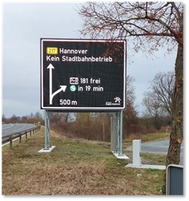 LED Tafel an der B217 Höhe Weetzen